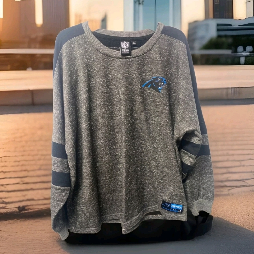 Carolina Panthers NFL Team Apparel Unisex Sz XL Jersey long sleeve Gray